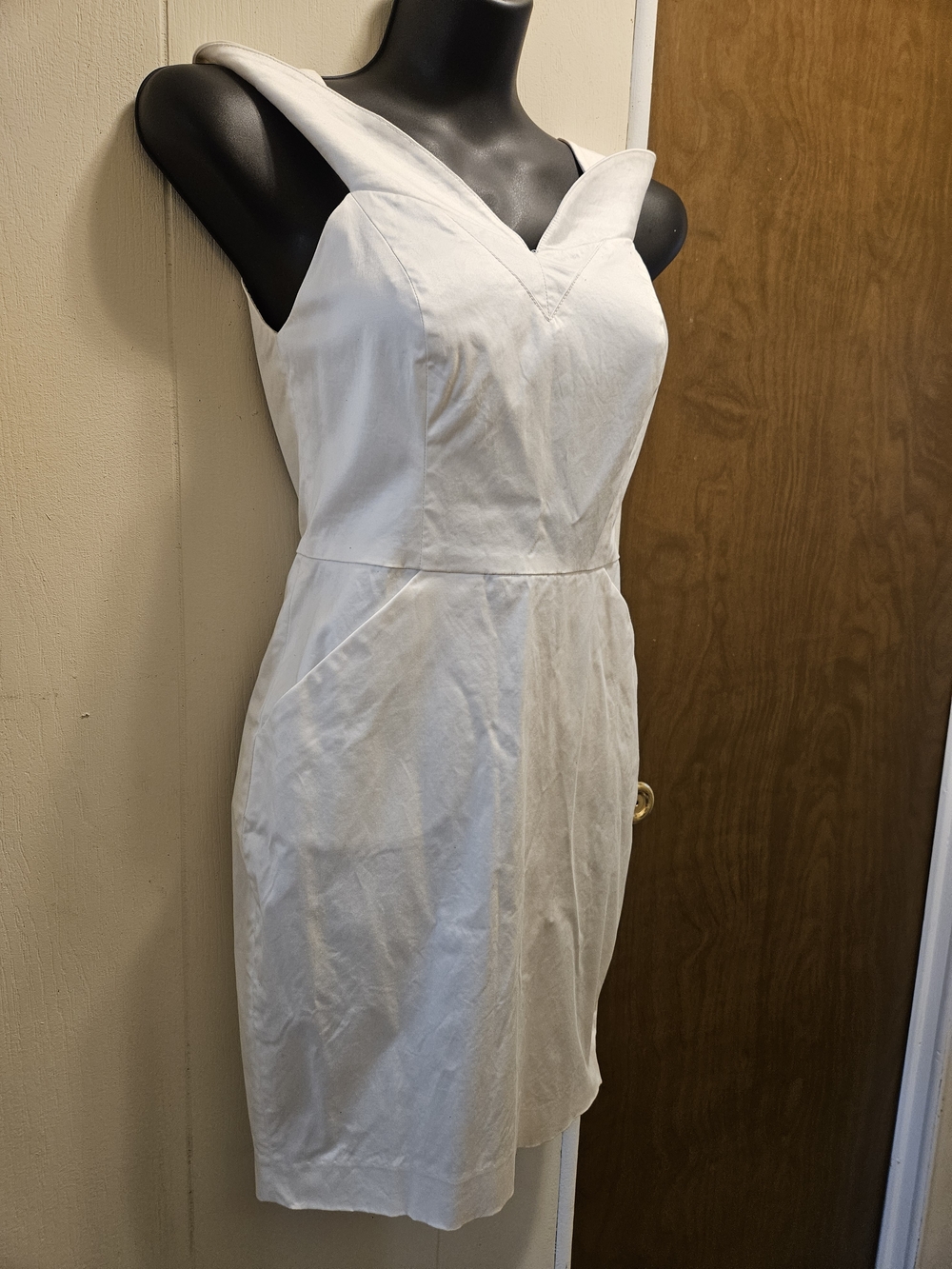 bebe White Sleeveless V-Front Midi Dress - Picture 2 of 5